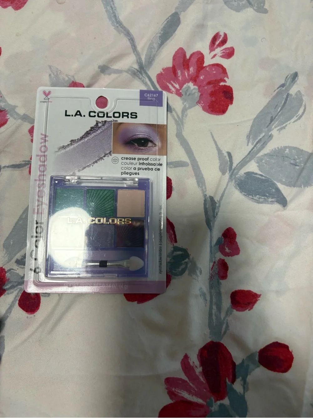 L.A. COLORS Quad Eyeshadow - Pink, Green, Gold, Purple